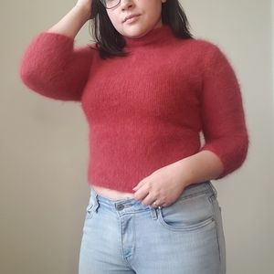 Cropped Mock Neck Sweater